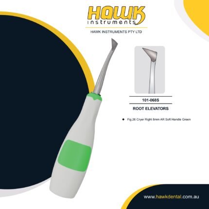 Hawk Instruments Dental Cryer Root Elevator 8mm Right Curved Bein Tip Australia