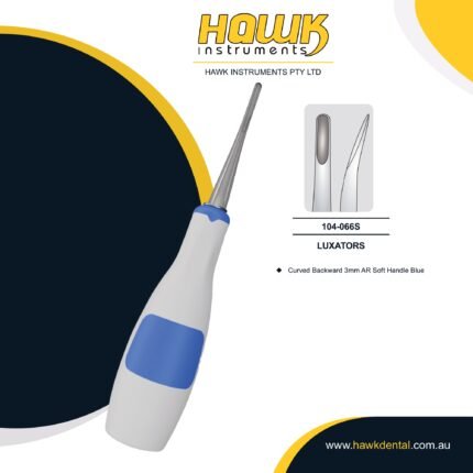 Hawk Instruments Dental Root Luxator Tool 3mm Curved Backward Tip – Dental Extraction Instrument Australia