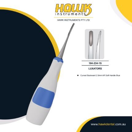 Hawk Instruments Dental Root Luxator Tool 2.5mm Curved Backward Tip – Dental Extraction Instrument Australia