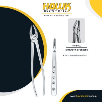 Hawk Instruments Upper Left Molar Extraction Forceps for controlled and precise tooth removal in Australia