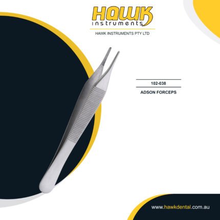 Hawk Dental Micro Adson Serrated Tweezer for precise tissue and suture handling in Australia