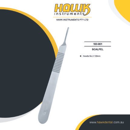 Hawk Dental Veterinary Scalpel Handle No. 3 130mm Australia