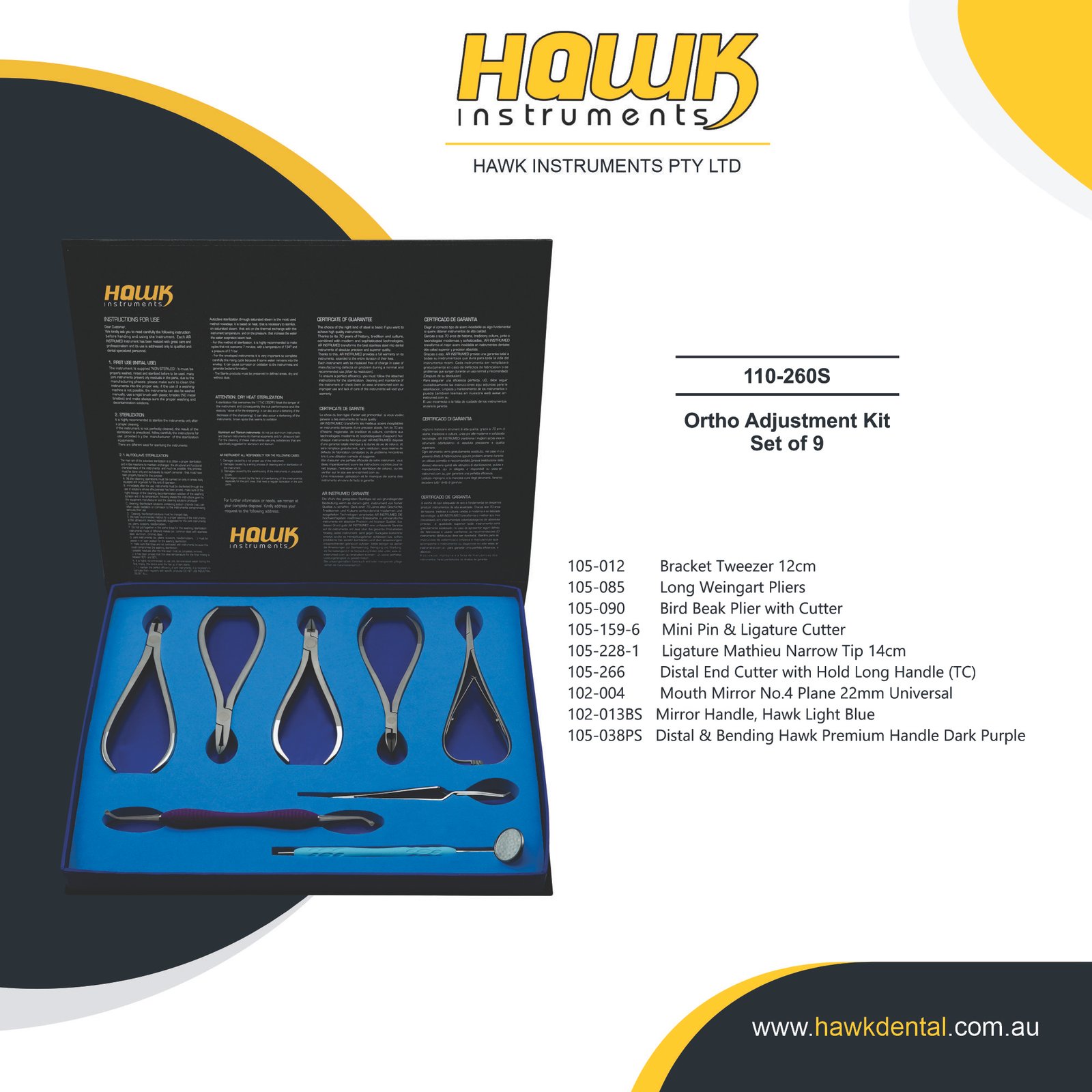 110-260S Ortho Adjustment Kit Set of 9 - Image 1